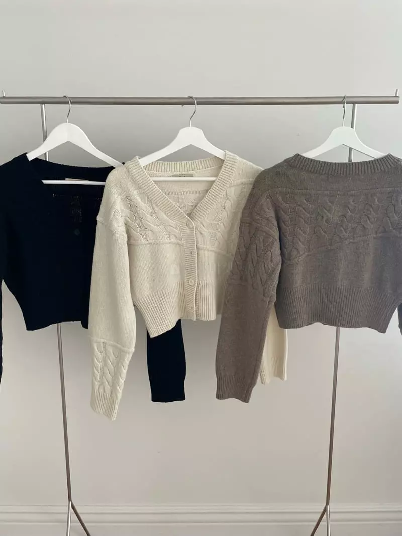 Rooof - Korean Women Fashion - #pursuepretty - Block Knit Cardigan - 8