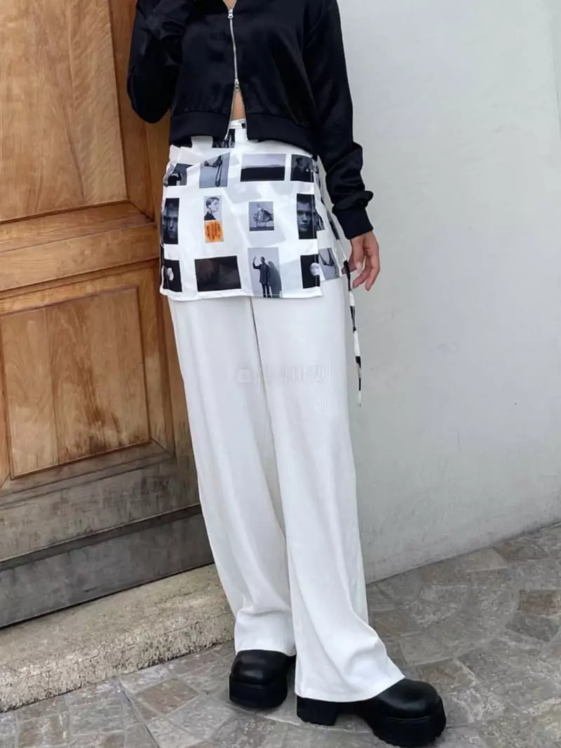 Rooof - Korean Women Fashion - #vintagekidsstyle - Picture Wrap Skirt - 4