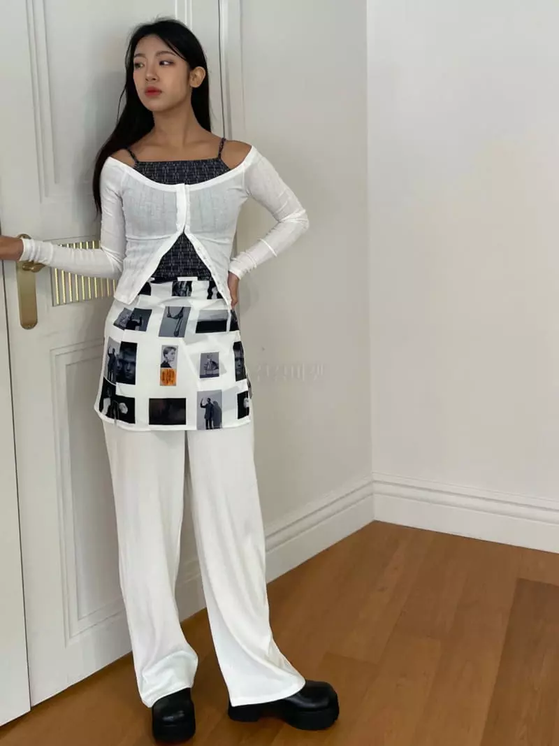 Rooof - Korean Women Fashion - #thatsdarling - Picture Wrap Skirt - 8