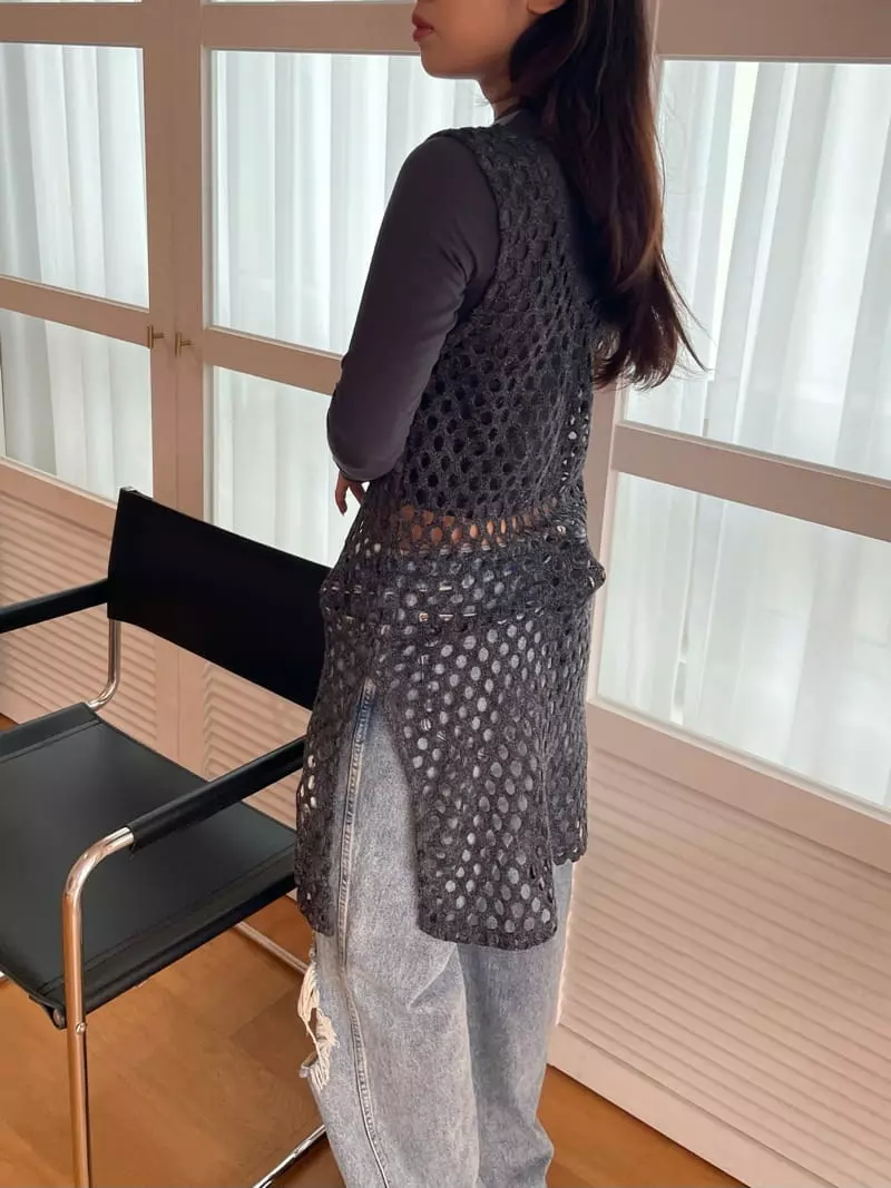 Rooof - Korean Women Fashion - #thatsdarling - Punching Knit One-piece - 5