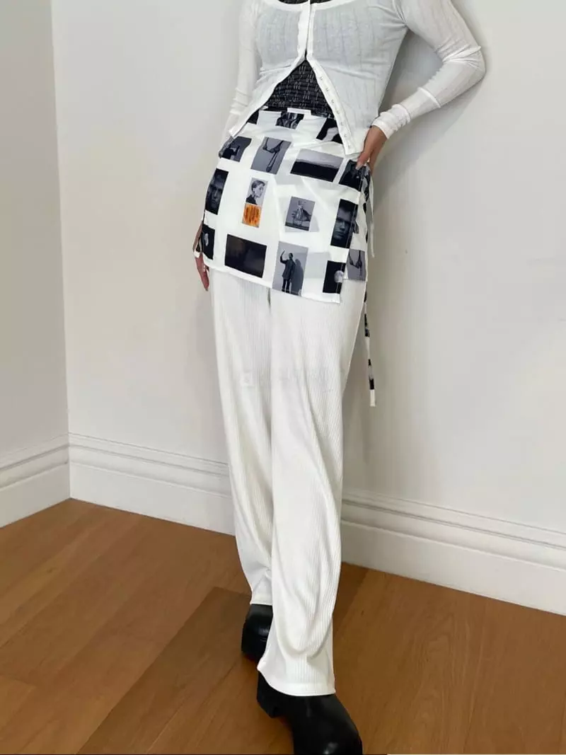 Rooof - Korean Women Fashion - #vintageinspired - Picture Wrap Skirt - 2