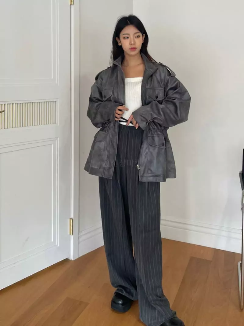 Rooof - Korean Women Fashion - #vintagekidsstyle - Vintage Field Jacket - 11