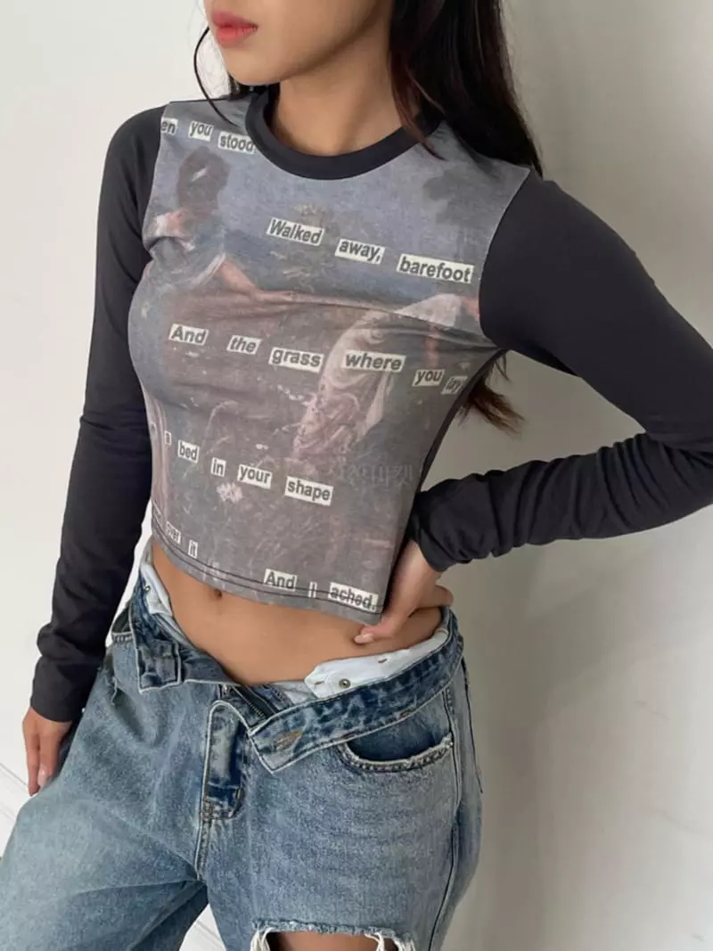 Rooof - Korean Women Fashion - #vintagekidsstyle - Vincent Tee - 8