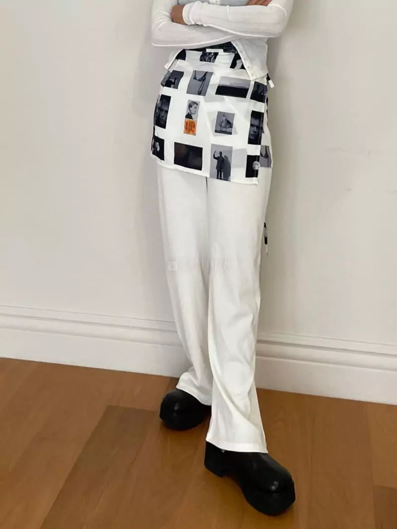 Rooof - Korean Women Fashion - #vintagekidsstyle - Picture Wrap Skirt - 3