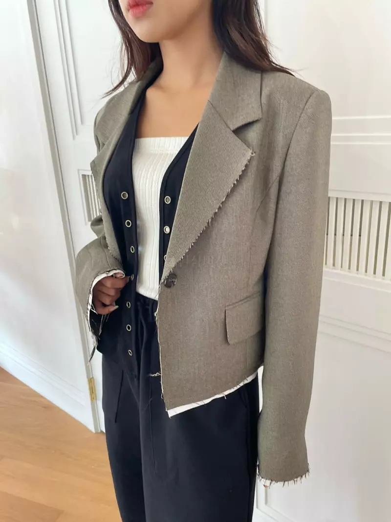 Rooof - Korean Women Fashion - #womensfashion - Cambel Cutting Jacket - 7
