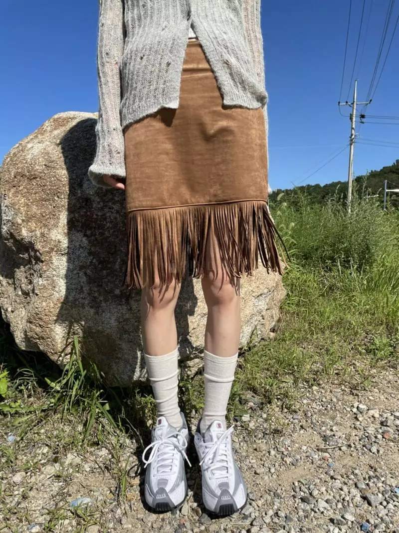 Rooof - Korean Women Fashion - #womensfashion - Suede Skirt - 6