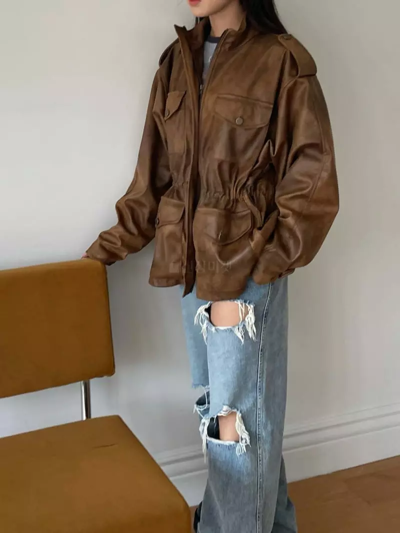 Rooof - Korean Women Fashion - #womensfashion - Vintage Field Jacket - 3