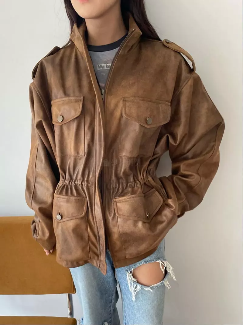 Rooof - Korean Women Fashion - #womensfashion - Vintage Field Jacket - 5