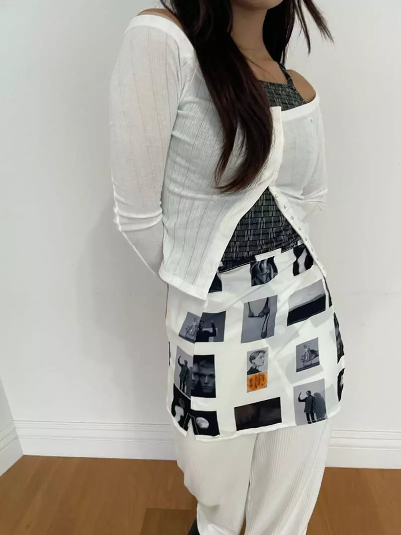 Rooof - Korean Women Fashion - #womensfashion - Picture Wrap Skirt
