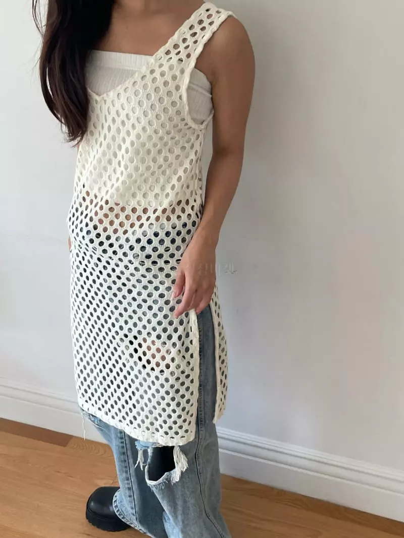 Rooof - Korean Women Fashion - #womensfashion - Punching Knit One-piece - 8