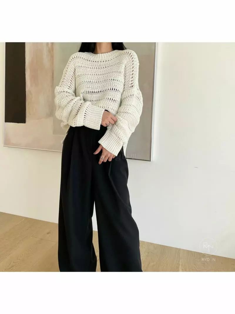 Ryon - Korean Women Fashion - #momslook - Scsi R Knit Tee - 2