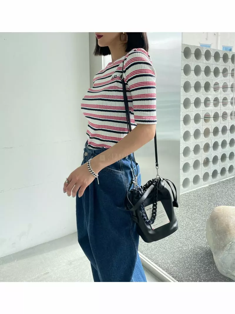 Ryon - Korean Women Fashion - #womensfashion - Multi Stripes Tee - 4