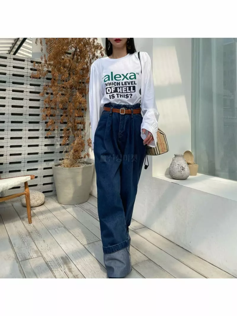 Ryon - Korean Women Fashion - #momslook - Roll Up Jeans - 3