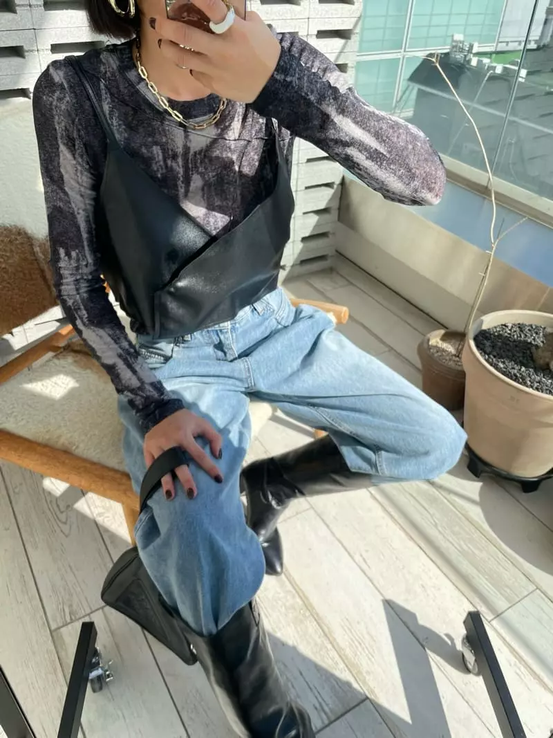 Ryon - Korean Women Fashion - #momslook - Leather Bustier - 10