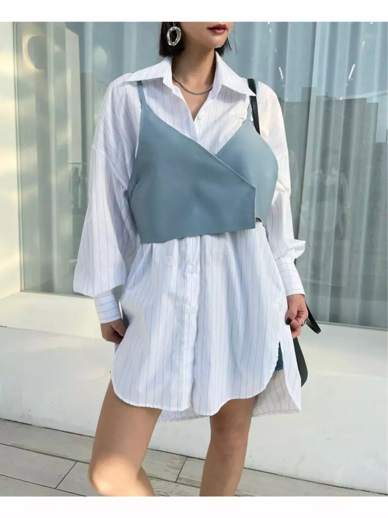 Ryon - Korean Women Fashion - #momslook - Leather Bustier - 3