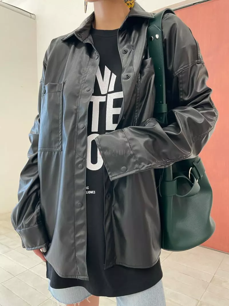 Ryon - Korean Women Fashion - #momslook - Leather Shirt - 10