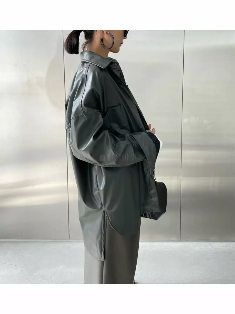Ryon - Korean Women Fashion - #momslook - Leather Shirt - 8