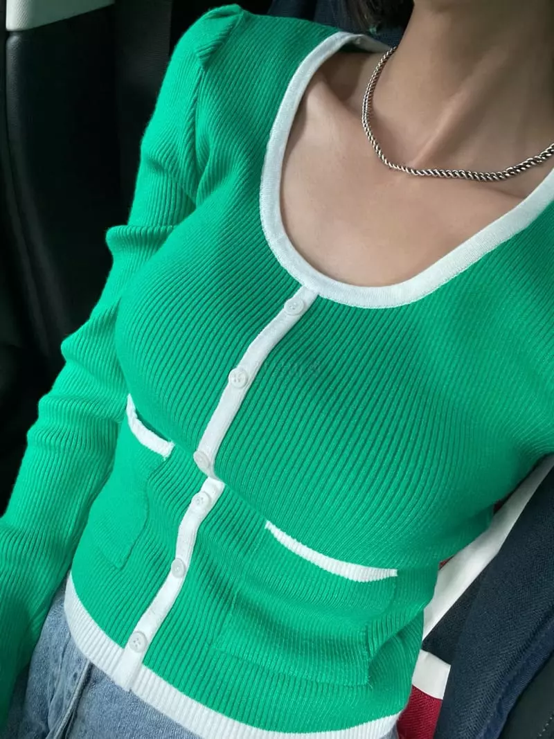 Ryon - Korean Women Fashion - #momslook - Line Button U Cardigan