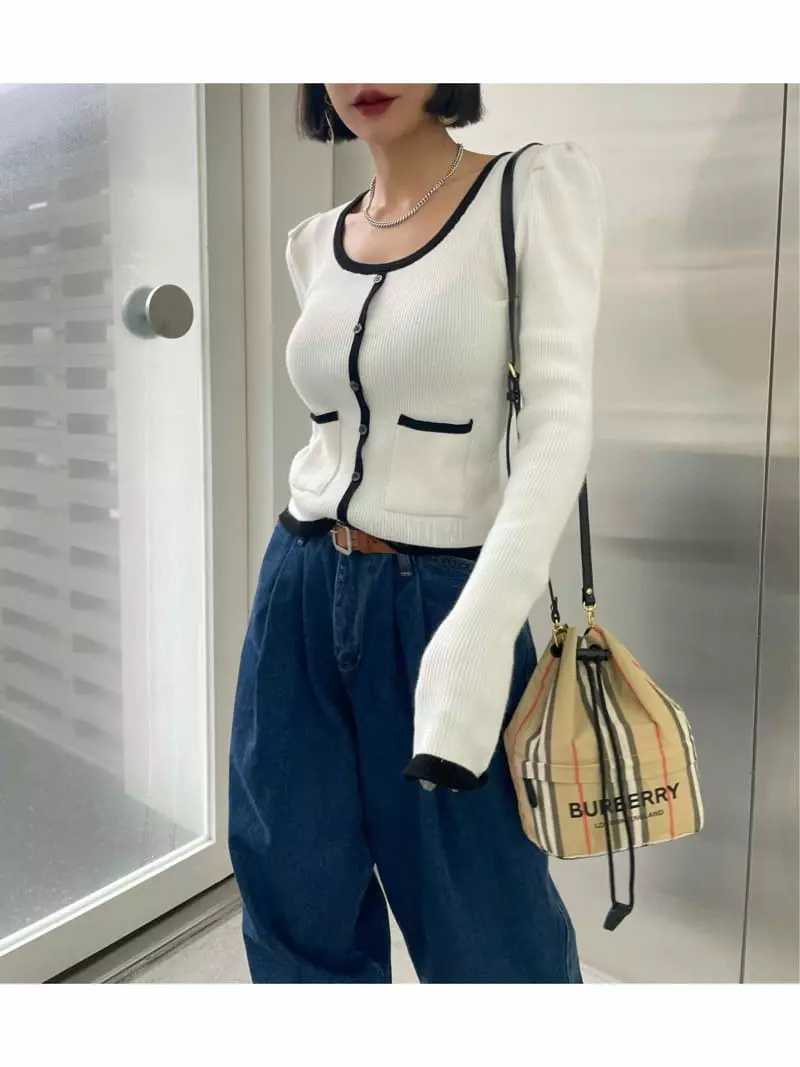 Ryon - Korean Women Fashion - #momslook - Line Button U Cardigan - 9