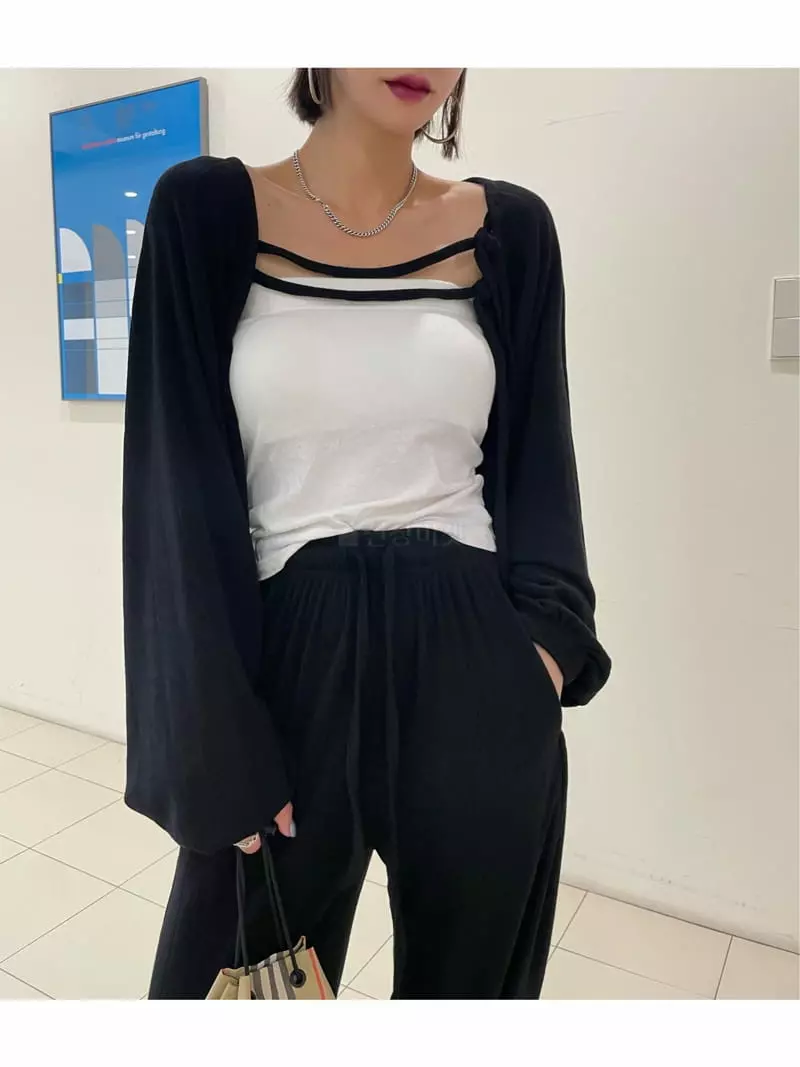 Ryon - Korean Women Fashion - #momslook - Rib Cardigan - 4
