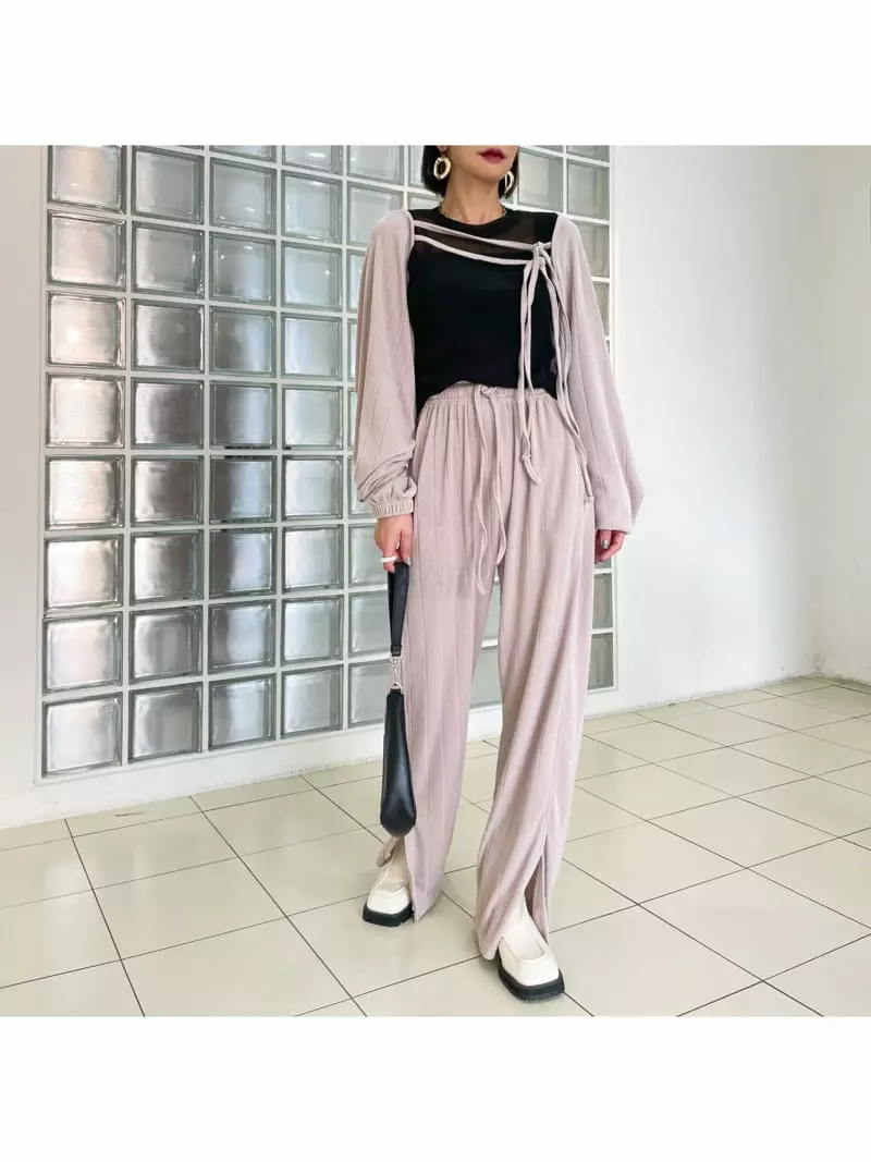 Ryon - Korean Women Fashion - #momslook - Rib Pants