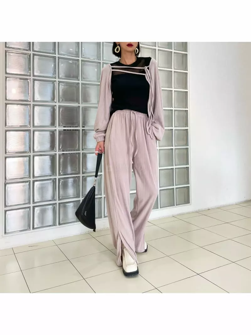 Ryon - Korean Women Fashion - #momslook - Rib Pants - 3