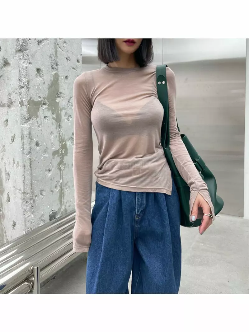 Ryon - Korean Women Fashion - #pursuepretty - Slit Slim Tee - 8