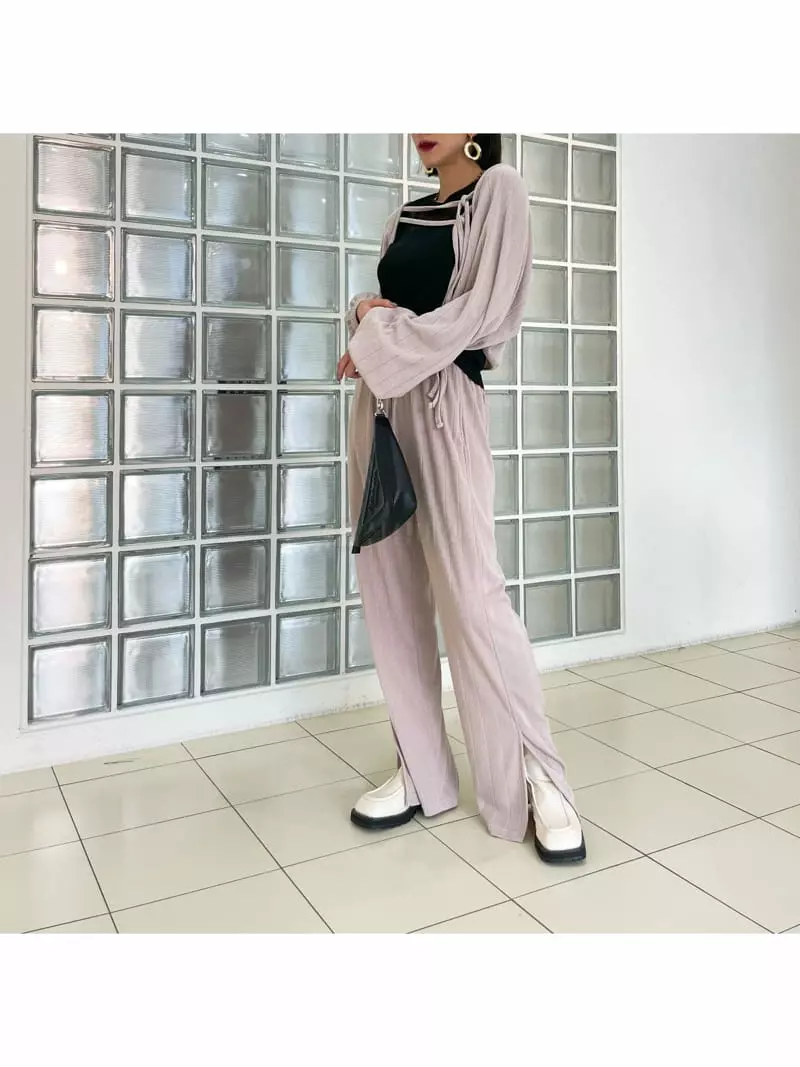 Ryon - Korean Women Fashion - #pursuepretty - Rib Pants - 7