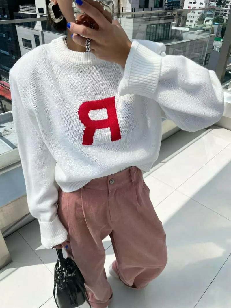 Ryon - Korean Women Fashion - #pursuepretty - R Jacquard Knit Tee - 5