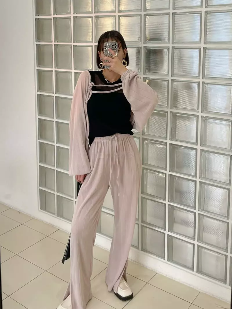 Ryon - Korean Women Fashion - #romanticstyle - Rib Pants - 9