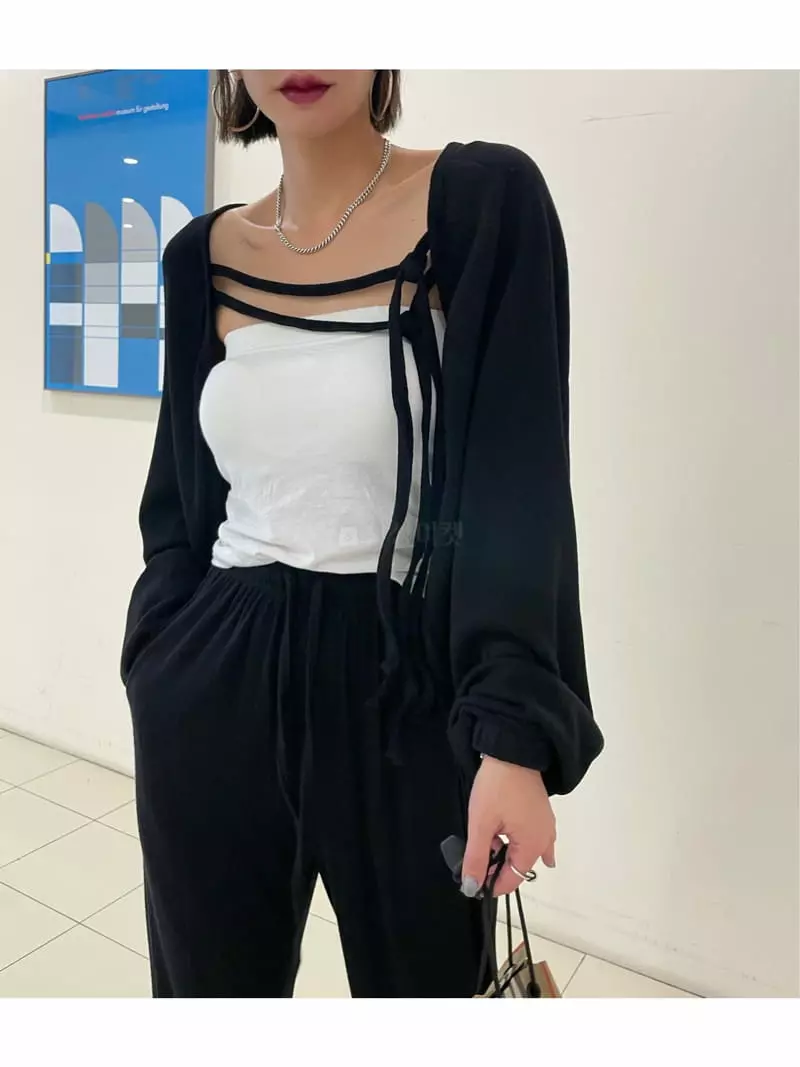 Ryon - Korean Women Fashion - #vintageinspired - Rib Cardigan - 6