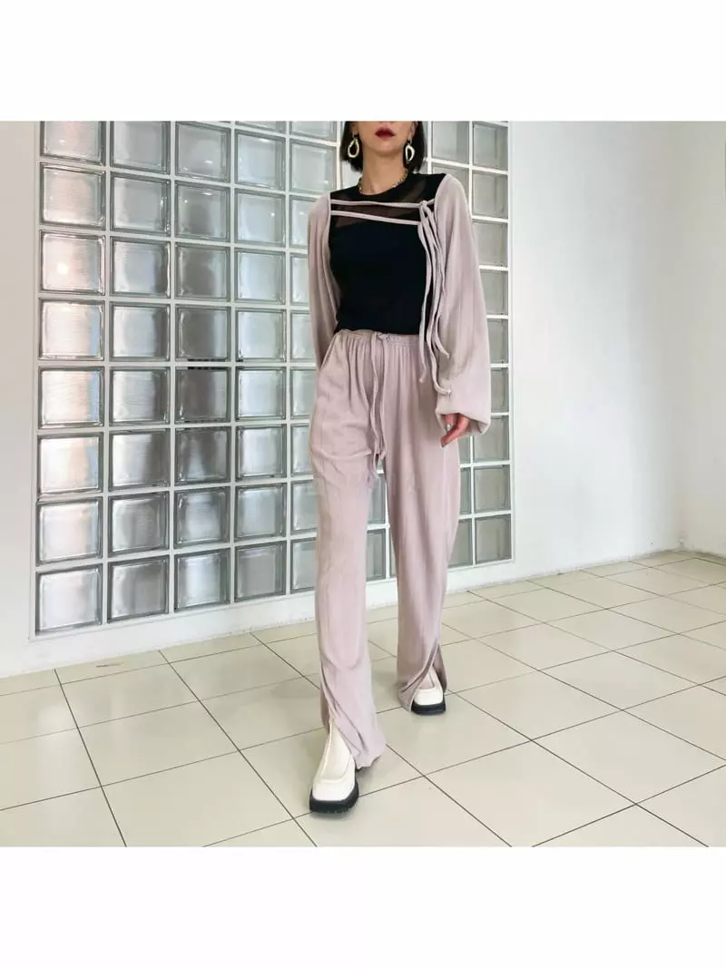 Ryon - Korean Women Fashion - #vintageinspired - Rib Pants - 5