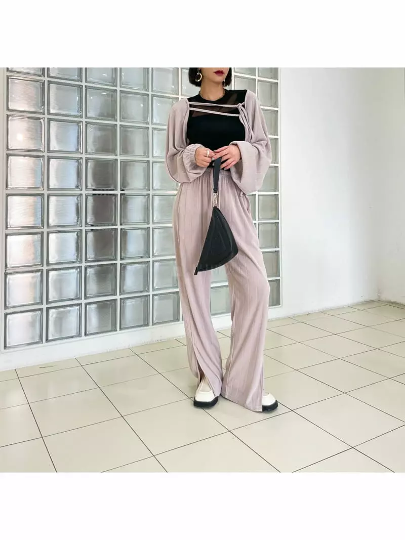 Ryon - Korean Women Fashion - #vintagekidsstyle - Rib Pants - 6