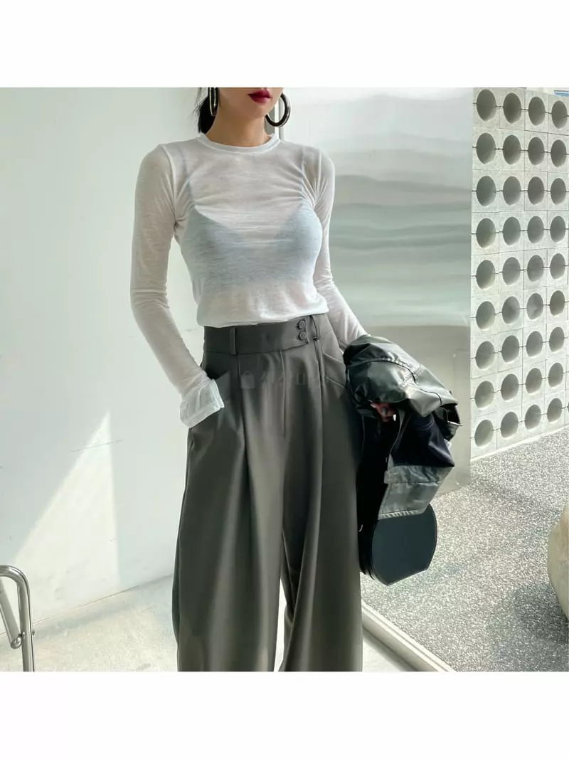 Ryon - Korean Women Fashion - #womensfashion - Slit Slim Tee