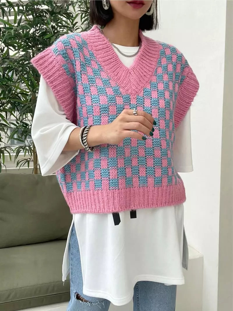 Ryon - Korean Women Fashion - #womensfashion - Chess Vest - 2