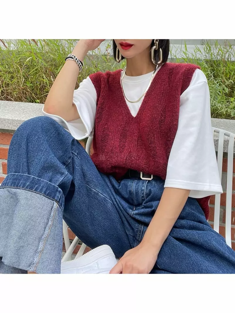 Ryon - Korean Women Fashion - #womensfashion - Split Vest - 8