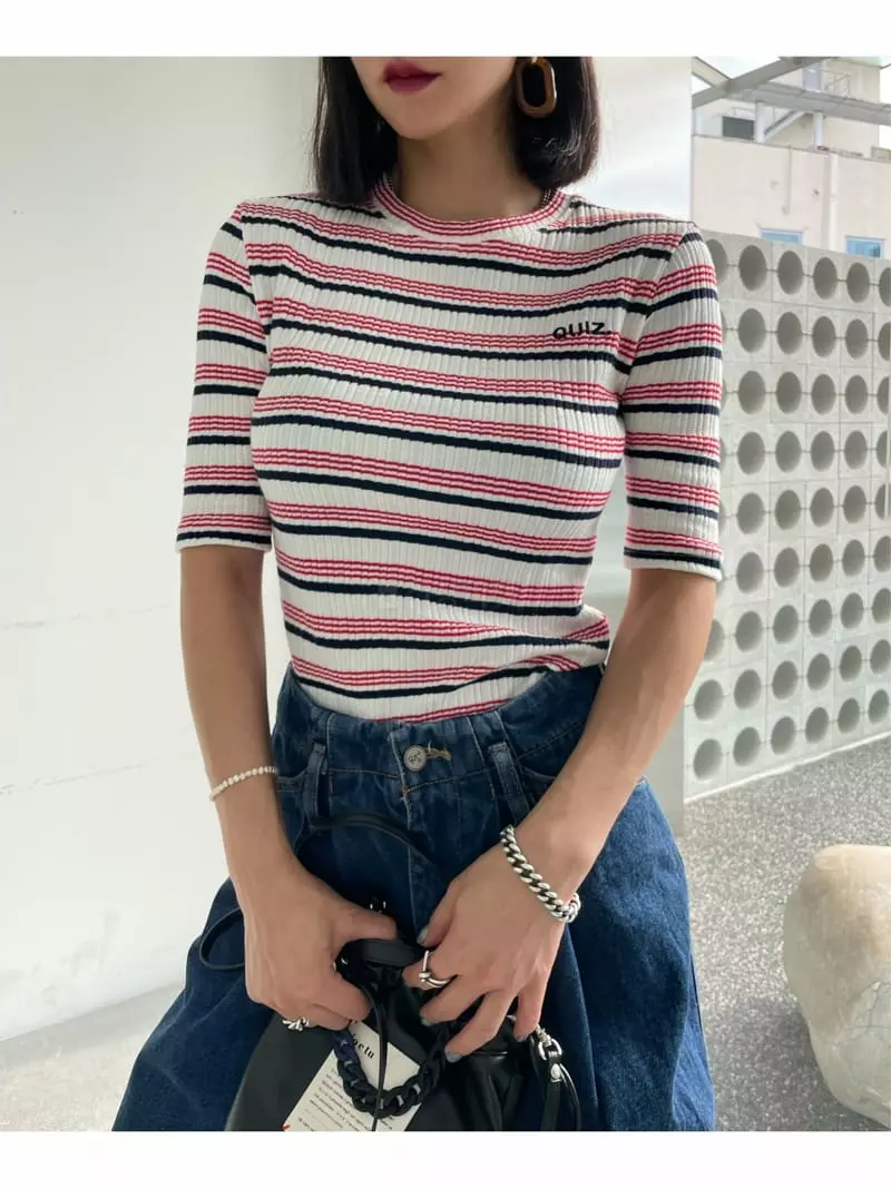 Ryon - Korean Women Fashion - #womensfashion - Multi Stripes Tee