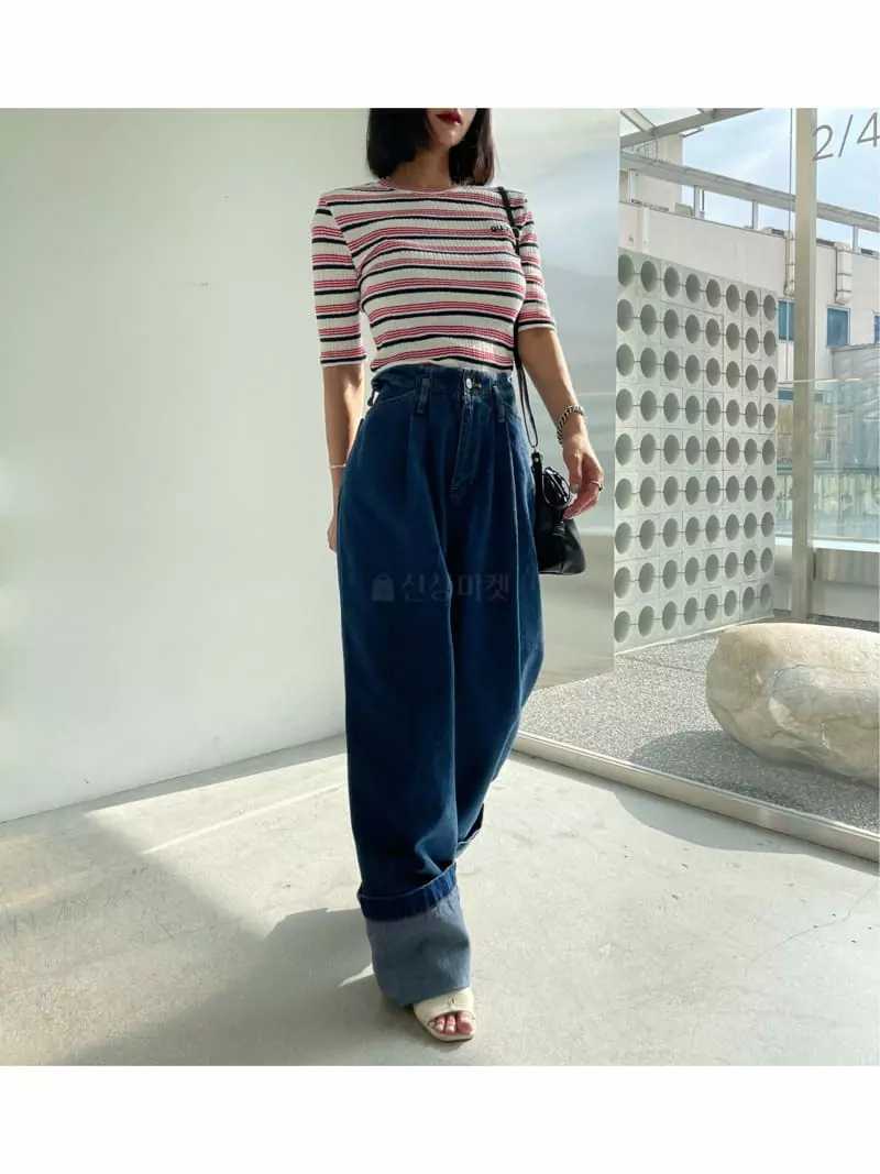 Ryon - Korean Women Fashion - #womensfashion - Roll Up Jeans - 10