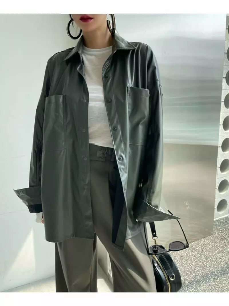 Ryon - Korean Women Fashion - #womensfashion - Leather Shirt - 3