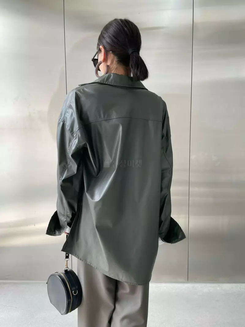 Ryon - Korean Women Fashion - #womensfashion - Leather Shirt - 7