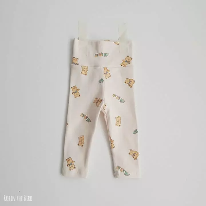 Saerobin - Korean Baby Fashion - #babyboutiqueclothing - Toy Bear Stomach Leggings - 2