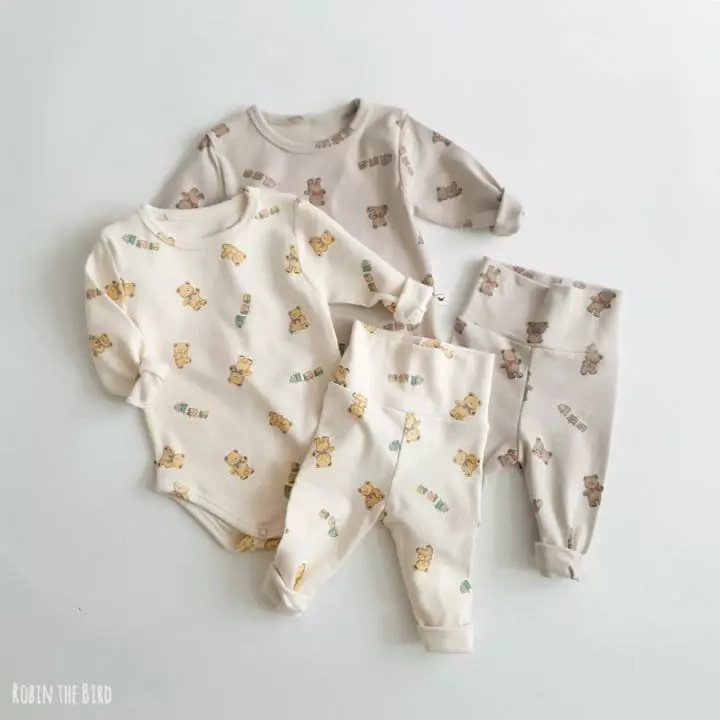 Saerobin - Korean Baby Fashion - #babygirlfashion - Toy Bear Stomach Leggings - 6