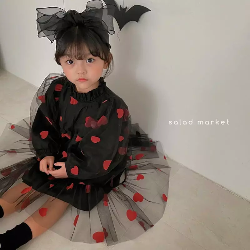 Salad Market - Korean Children Fashion - #Kfashion4kids - Heart One-piece - 3