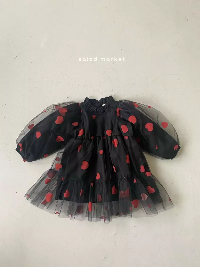 Salad Market - Korean Children Fashion - #childofig - Heart One-piece - 9
