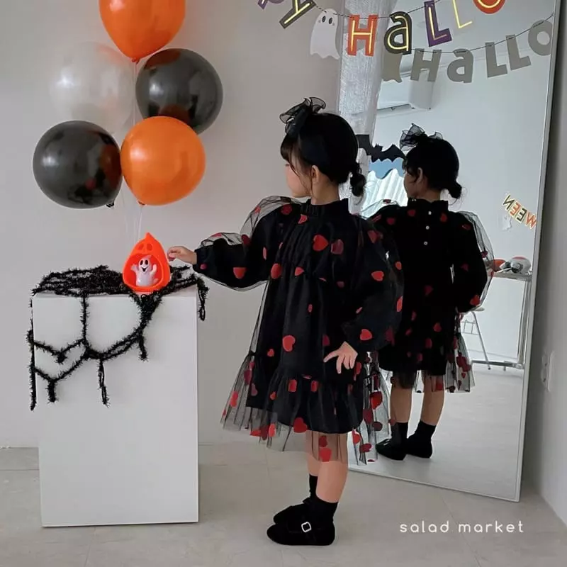 Salad Market - Korean Children Fashion - #kidsstore - Heart One-piece