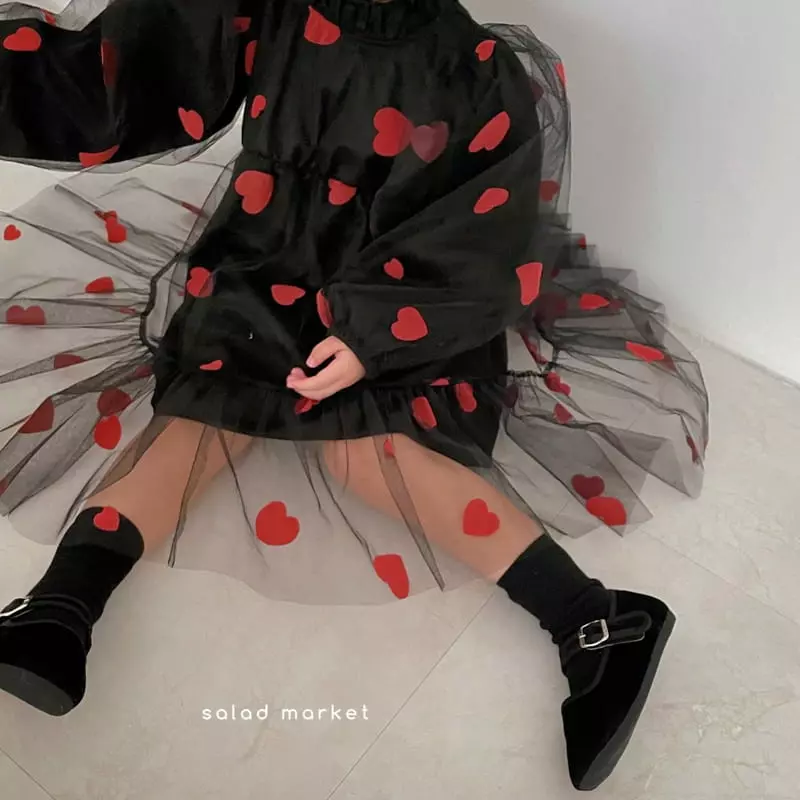Salad Market - Korean Children Fashion - #Kfashion4kids - Heart One-piece - 4