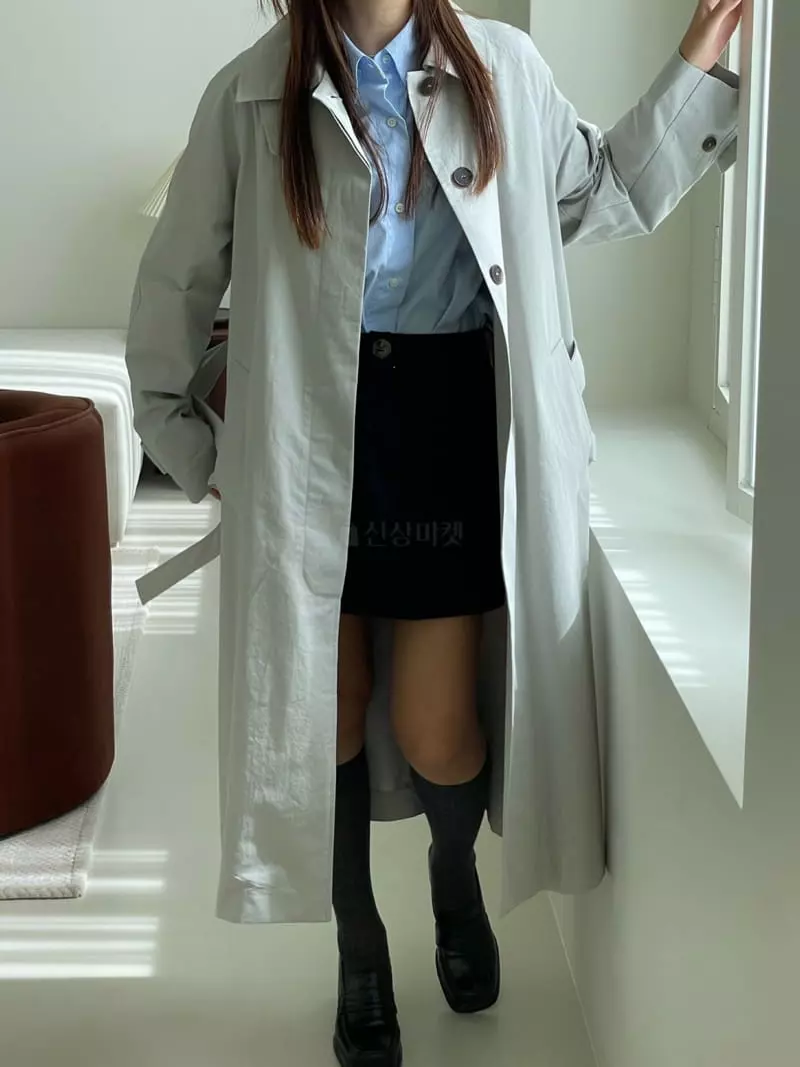 Sandalwood - Korean Women Fashion - #momslook - Slit Coat - 2