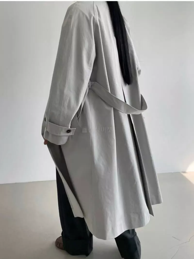 Sandalwood - Korean Women Fashion - #vintagekidsstyle - Slit Coat - 11