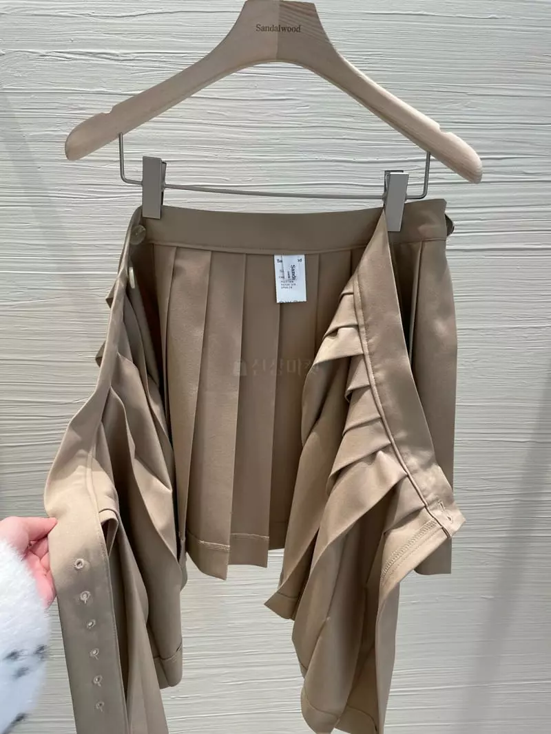 Sandalwood - Korean Women Fashion - #vintagekidsstyle - Wrinkle Skirt - 6