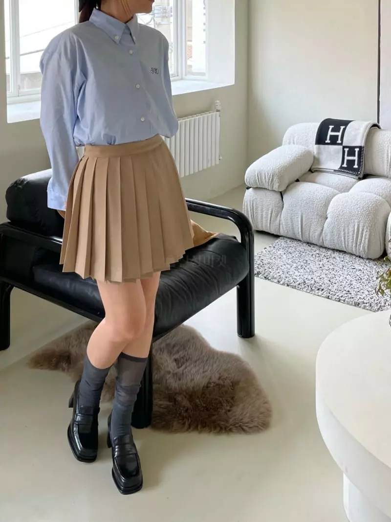 Sandalwood - Korean Women Fashion - #momslook - Wrinkle Skirt - 4